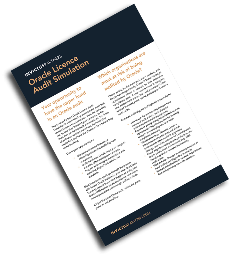 Oracle Licence Audit Simulation - Invictus Partners